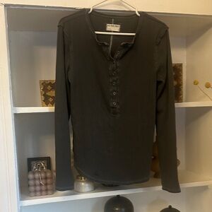 We The Free Dark Gray Long Sleeve Top